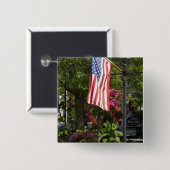 米国、ニューヨーク、Lewiston。 付す米国旗 缶バッジ (正面&裏面)