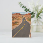 米国、ネバダの火、砂漠の道の谷 ポストカード (スタンド正面)