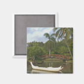 米国，ハワイ，カウアイ，スミス家族ルアウ（ハワイ式宴会）ガーデン マグネット (正面/裏面)