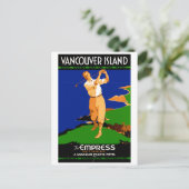 米国 バンクーバー島 ヴィンテージポスター 修復済み ポストカード (スタンド正面)