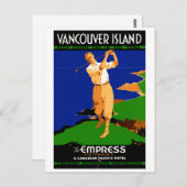 米国 バンクーバー島 ヴィンテージポスター 修復済み ポストカード (正面/裏面)
