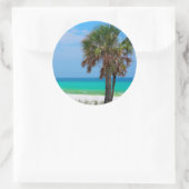 米国、フロリダ。エメラルドコーストのヤシの木 ラウンドシール (バッグ)