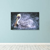 米国、フロリダ。ブラウンペリカン キャンバスプリント (インサイチュ (ウッドフロア))