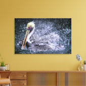 米国、フロリダ。ブラウンペリカン キャンバスプリント (インサイチュ (リビング))