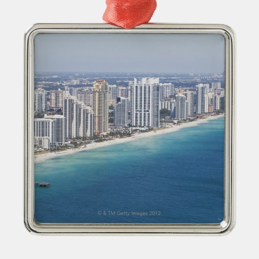 米国、フロリダ、マイアミのビーチ2との都市景観 メタルオーナメント (正面)