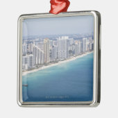 米国、フロリダ、マイアミのビーチ2との都市景観 メタルオーナメント (左)