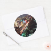 米国，フロリダ，マイアミビーチ,海ドライブ，アールデコ2 ラウンドシール (封筒)