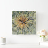 米国、ペンシルバニア州。タンポポ種頭閉じ込め スクエア壁時計 (ホーム)