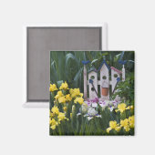 米国、ペンシルバニア州。庭の虹彩が成長すのまわりにる マグネット (正面/裏面)