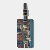 米国、マサチューセッツ州ボストンウォーターフロントスカイライン2 ラゲッジタグ (正面縦)