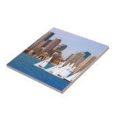 米国、マサチューセッツ州ボストンウォーターフロントスカイライン4 タイル (側面)