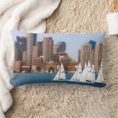 米国、マサチューセッツ州ボストンウォーターフロントスカイライン4 ランバークッション (ブランケット)