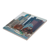 米国、マサチューセッツ州ボストンウォーターフロントスカイライン タイル (側面)