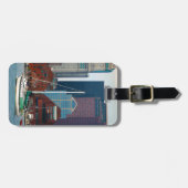 米国、マサチューセッツ州ボストンウォーターフロントスカイライン ラゲッジタグ (正面横)