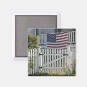 米国、マサチューセッツ州、グロスター：愛国柵 マグネット (正面/裏面)