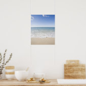 米国，マサチューセッツ州，波の砂浜ビーチ ポスター (キッチン)