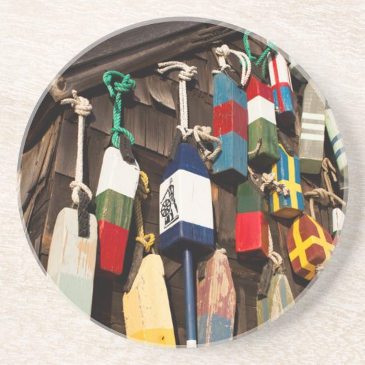 米国、マサチューセッツ、グロスター、ロブスターブイ2 コースター (正面)