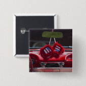 米国、マサチューセッツ、グロスター。 曖昧なサイコロとの 缶バッジ (正面&裏面)