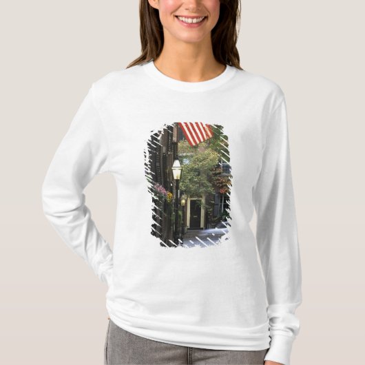 米国、マサチューセッツ、ボストンの標識丘 Tシャツ (正面)