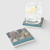 米国、マサチューセッツ。ボストンウォーターフロントスカイライン2 ストーンコースター (横)