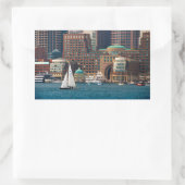 米国、マサチューセッツ。ボストンウォーターフロントスカイライン2 長方形シール (バッグ)