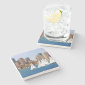 米国、マサチューセッツ。ボストンウォーターフロントスカイライン4 ストーンコースター (横)