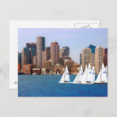 米国、マサチューセッツ。ボストンウォーターフロントスカイライン4 ポストカード (正面/裏面)