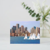 米国、マサチューセッツ。ボストンウォーターフロントスカイライン4 ポストカード (スタンド正面)