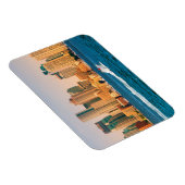 米国、マサチューセッツ。ボストンウォーターフロントパノラマ マグネット (右側)