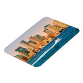 米国、マサチューセッツ。ボストンウォーターフロントパノラマ マグネット (左側)