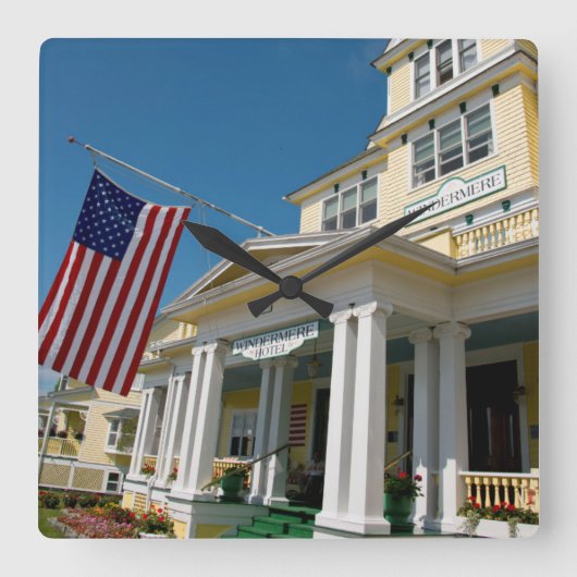 米国、ミシガン州のMackinacの島 スクエア壁時計 (正面)