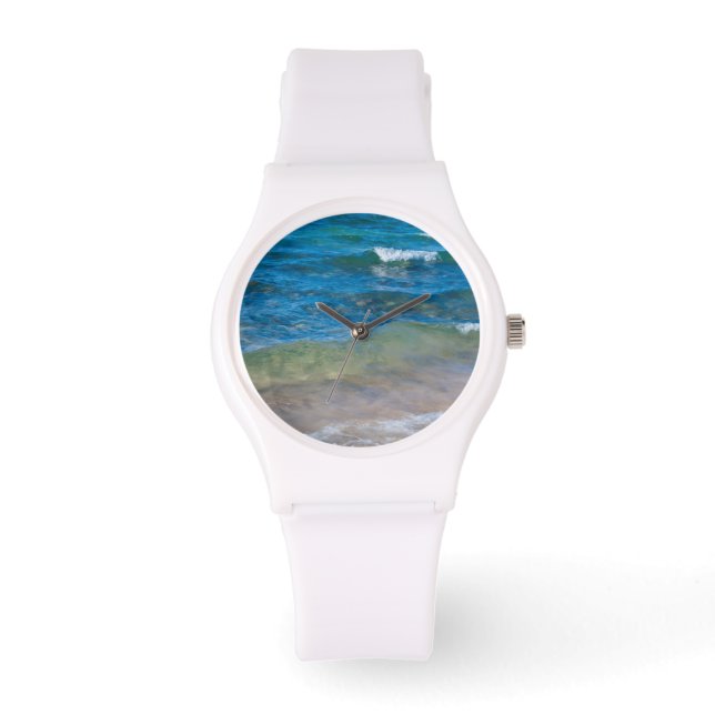 米国、ミシガン。スーペリア澄ん湖の水 腕時計 (正面)