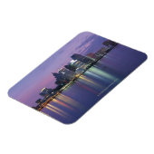 米国、ミシガン、デトロイトのスカイライン、夜 マグネット (左側)