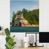 米国、ミシガン。鉱夫の城の岩の形成2 ポスター (ホームオフィス)