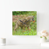 米国、ミネソタの砂岩、ミネソタの野性生物17 スクエア壁時計 (ホーム)