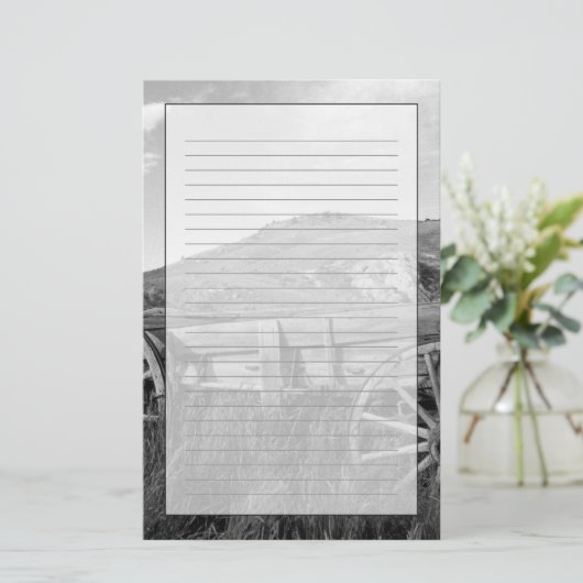 米国、モンタナの作られるBannackの州立公園の古いワゴン 便箋 (スタンド正面)