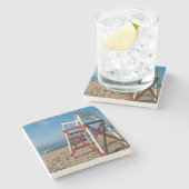 米国，ロードアイランド，チャールストンビーチ，ビーチフロント ストーンコースター (横)