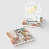 米国、ロードアイランド、ブロックアイランド ストーンコースター (横)