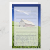 米国、ワシントン州の春の古く赤い納屋 便箋 (正面/裏面)