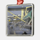 米国、ワシントン州、シアトルの水上飛行機はつなぎました メタルオーナメント (左)