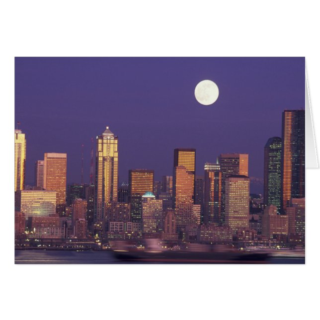 米国、ワシントン、シアトルのスカイライン (正面横)