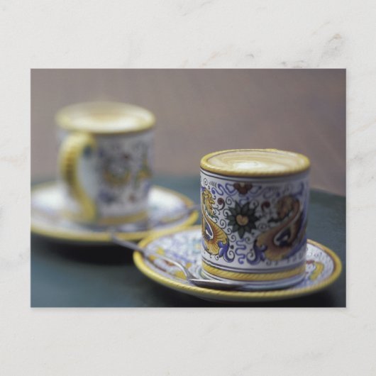 米国、ワシントン、シアトル、エスプレッソの2つの飲み物 ポストカード (正面)