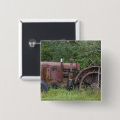 米国、ヴァーモント、マンチェスター: 旧式な農場トラクター 缶バッジ (正面&裏面)