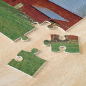 米国、ヴァーモント、Peacham。 赤い納屋および白 ジグソーパズル (側面)