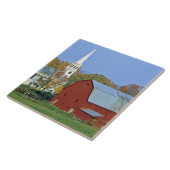 米国、ヴァーモント、Peacham。 赤い納屋および白 タイル (側面)