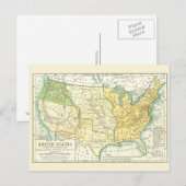米国-ヴィンテージの地図1791年- 1891年 ポストカード (正面/裏面)