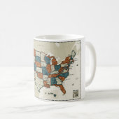 米国-ヴィンテージの地図 コーヒーマグカップ (正面右)