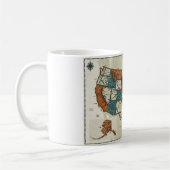 米国-ヴィンテージの地図 コーヒーマグカップ (左)