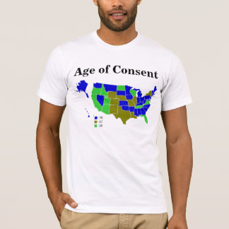 米国-地図承諾年齢! Tシャツ