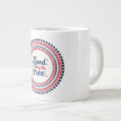 米国/愛国的な7月4日自由の土地 ジャンボコーヒーマグカップ (正面右)